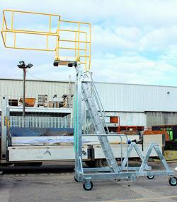 Tanker Access Adjustable Height Ladder - Counterbalanced