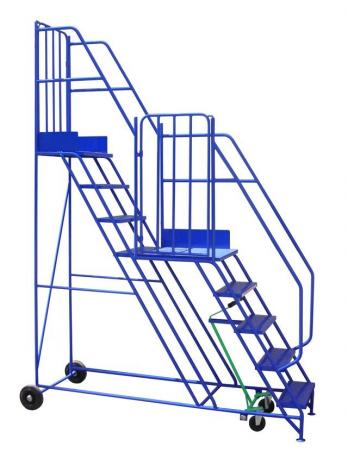TekA Step Split Level Mobile Safety Steps Warehouse Ladder