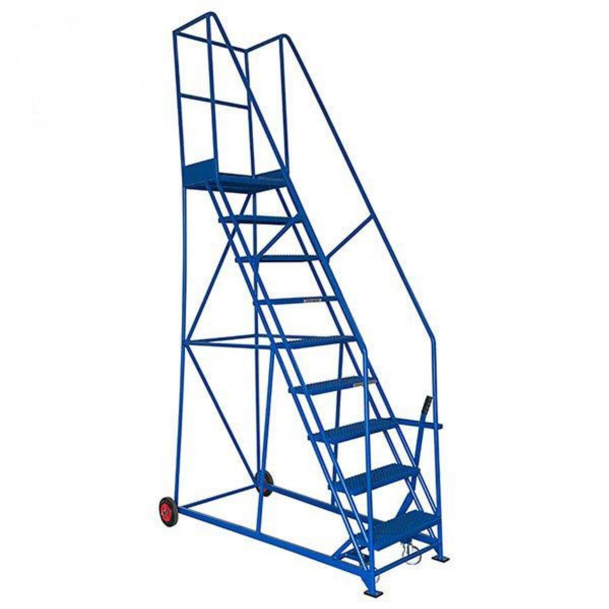 TekA Step Extra Heavy Duty Mobile Safety Steps 500kg Capacity - 15 tread  4724x1270x2800mm -TS35150 Warehouse Ladder