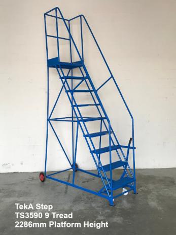 TekA Step Extra Heavy Duty Mobile Safety Steps 500kg Capacity Warehouse Ladder